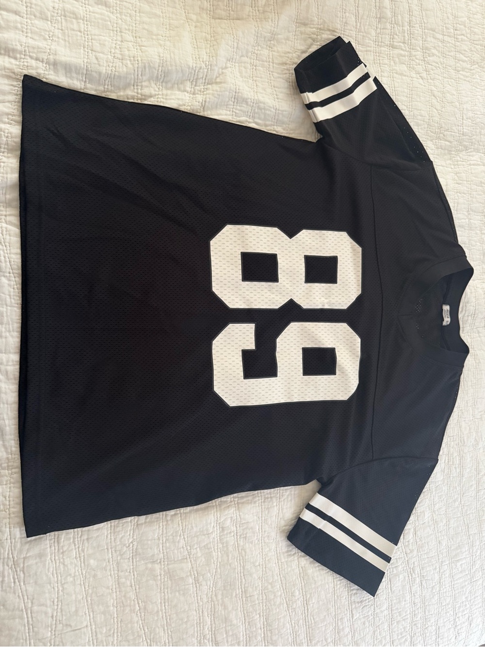 Ardene Never Before Worn Black Mesh Jersey Top with White Number 89